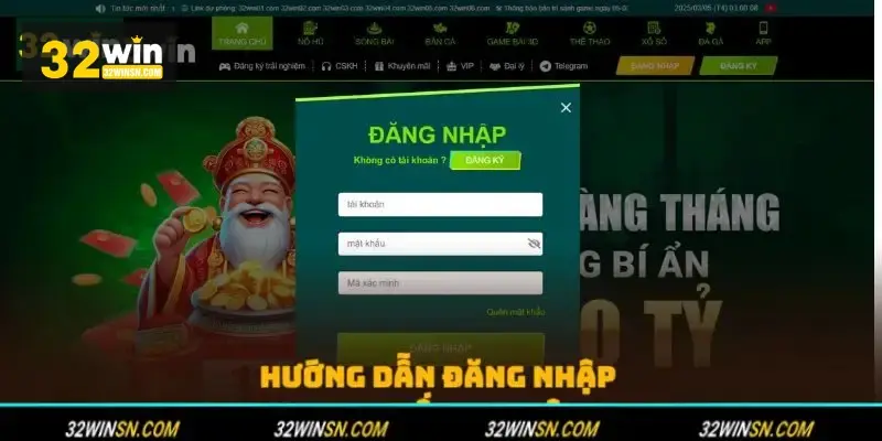 Quy trình Đăng Nhập 32WIN an toàn.