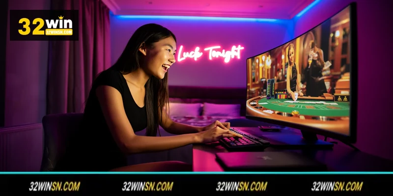 Sảnh casino trực tuyến sống động của 32WIN.