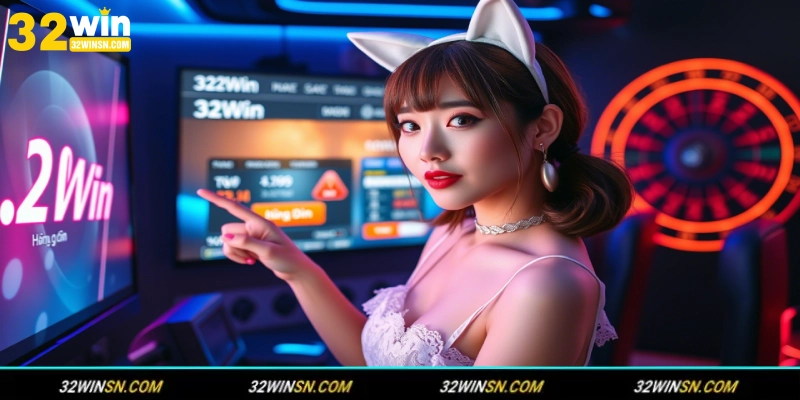 Form đăng nhập tài khoản 32Win với các ô điền tên tài khoản và mật khẩu.